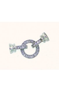 Chiusura in argento 925 rodiato con zirconi cod.3045